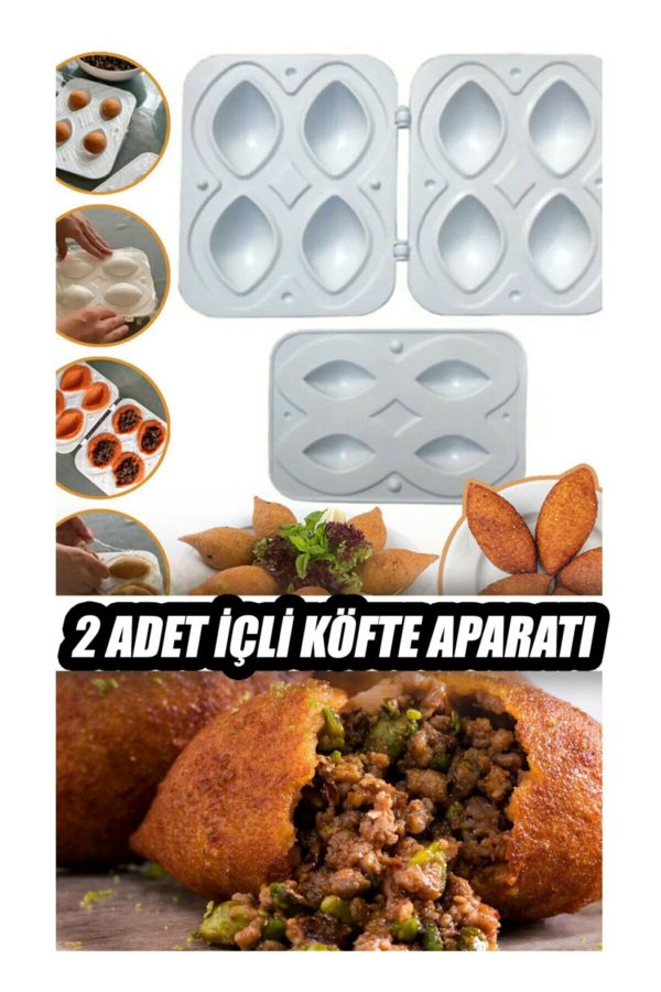 4 Bölmeli Pratik İçli Köfte Kalıbı Aparatı - Dolgulu İçli Köfte Yapma Aparatı (2 ADET)