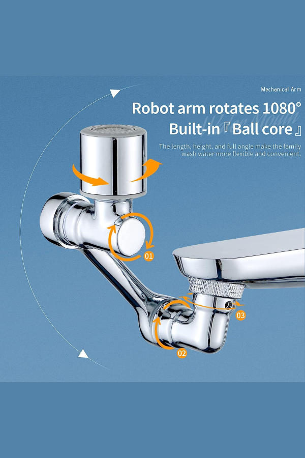 Mutfak Banyo Musluk Başlığı 1080 Derece Dönebilen Fonksiyonel Evrensel