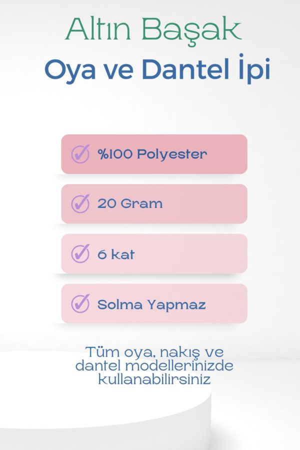 3 Adet Altınbaşak Oya ve Dantel İpi 20 gr - Royaleks - No: 034