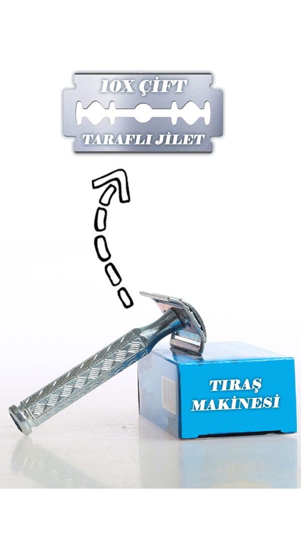 RAZOR PASLANMAZ TRAŞ MAKİNESİ + 10X ÇİFT TARAFLI JİLET